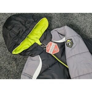 Protection System Bubble Jacket‎ Kids Puffer Coat Hooded Black Gray Boys 5/6 NWT